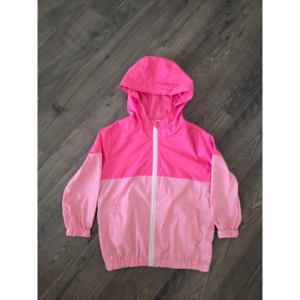 Sz6 Kids Girls Colorblock Hooded Windbreaker Jacket Pink Light Pink Size 120